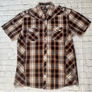 Roar Short Sleeve Sense Plaid Shirt